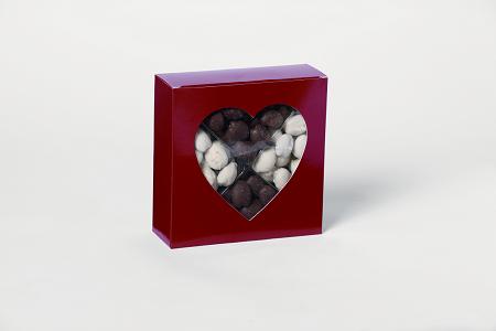 1 lb 8oz Red Heart Box of Milk/White Chocolate Pecans